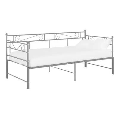 vidaXL Pull-out Sofa Bed Frame Grey Metal Sleepover Occasional Guest Resting