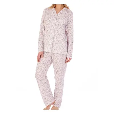 (Grey, 20/22) Slenderella PJ02103 Women's Ditsy Print Cotton Revere Pyjama Set