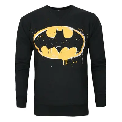 (M, Black) Batman Mens Stencil Sweatshirt