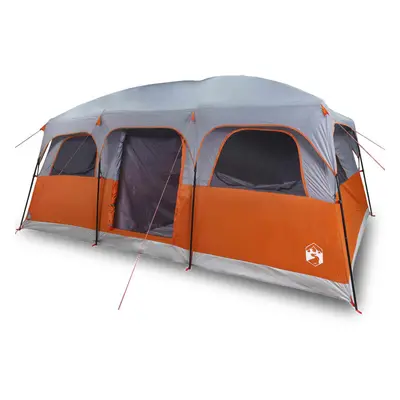 (grey and orange) vidaXL Family Tent Cabin 10-Person Camping Tent Lightweight Tent Waterproof