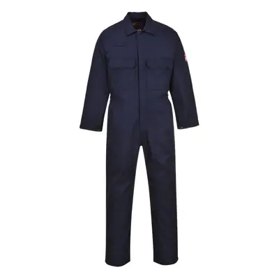 (L x Regular, Navy) Portwest Mens Bizweld Flame Retardant Coverall / Workwear