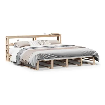 vidaXL Bed Frame with Headboard Bed 180x200 cm Super King Solid Wood Pine