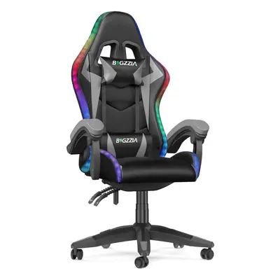 (Grey) Ergonomic Gaming Chair With LED Lighting Effects