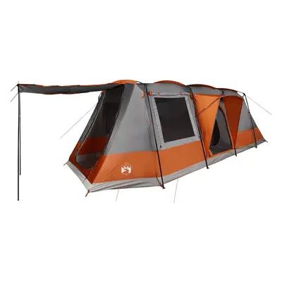 vidaXL Camping Tent Tunnel 4-Person Lightweight Tent Grey & Orange Waterproof