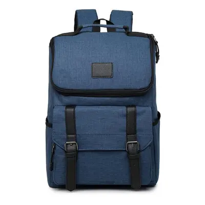 (Blue) Inch Laptop Backpack Oxford Satchel Rucksack Student School Bag Camping Travel Women Men