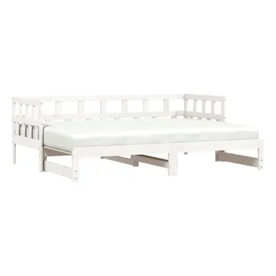 (white, x cm) vidaXL Daybed with Trundle Sofa Bed Guest Bed Sleeper Sofa Solid Wood Pine