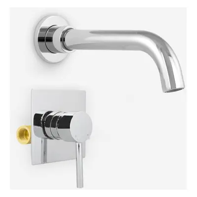 Gio Basin Sink Modern Tap Wall Mounted Concealed Valve 1/2" Mixer Hot And Cold