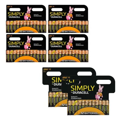 Duracell Simply AA Batteries4pk with AAA Non-Rechargeable Batteries2Pk