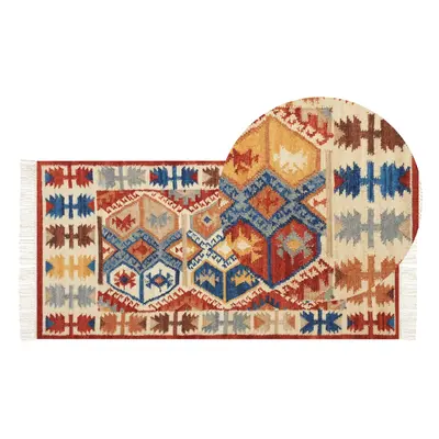 Wool Kilim Area Rug x cm Multicolour VANASHEN