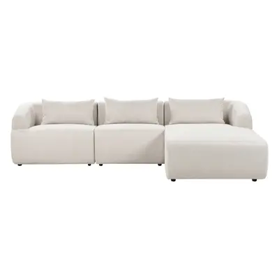 Left Hand Fabric Corner Sofa Beige SVANSELE