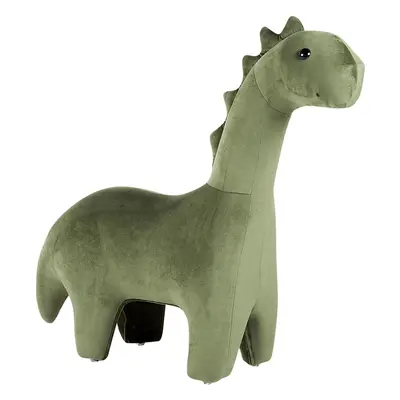 Velvet Animal Stool Green BRONTOSAUR