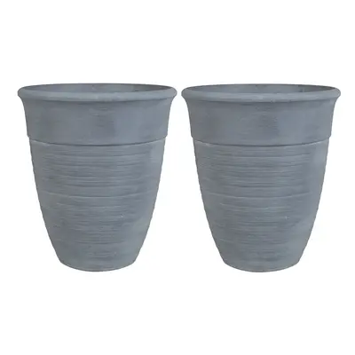 Set of Plant Pots cm Grey KATALIMA