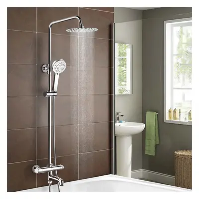 Nes Home Fawley Round Thermostatic Shower Kit with Bath Filler Chrome