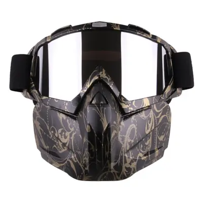 (#5) Motorcycle Helmet Riding Detachable Modular Face Mask Windproof Breathable Shield Goggles O