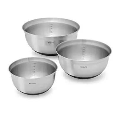 Brabantia Mixing Bowl Set, L, 1.6 and L - Matt Steel