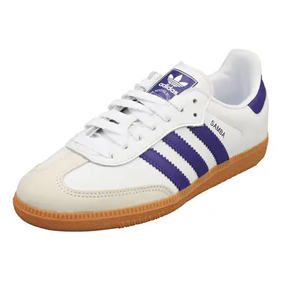 (10.5) adidas Samba Og Unisex Casual Trainers in White Blue