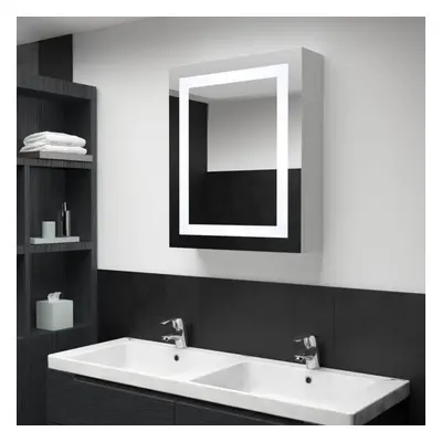 vidaXL LED Bathroom Mirror 50x13x70cm Wall Light Vanity Mirror Wall Cabinet