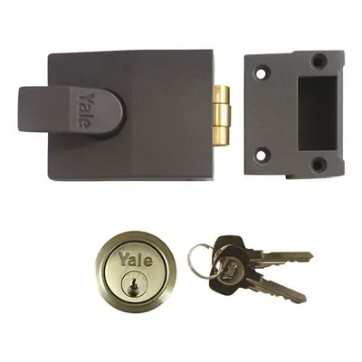 Yale Rollerbolt Nightlatch Grey Case Brass Cylinder