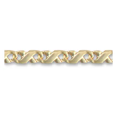 Jewelco London Ladies Solid 9ct Yellow Gold Hand Assembled Infinity 5mm Gauge Chain Bracelet, 7.