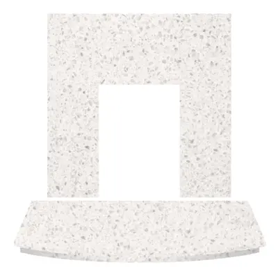 Adam White Marble Back Panel & Curved Hearth, Inch