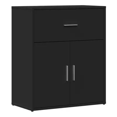 (black) vidaXL Sideboard Storage Cupboard Side Cabinet Highboard Black Engineered Wood