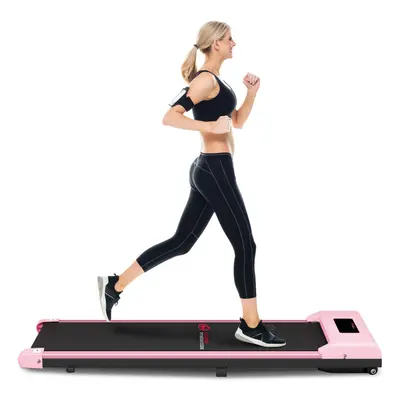 (Pink) C1 Compact Motorized Treadmill with LCD Screen