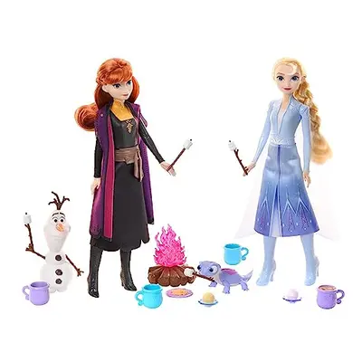 Forest Adventures Gift Set with Dolls, Friend Figures and Camping Accessories, Includes Elsa and