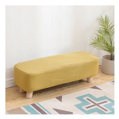 (Yellow) Fabric Cushioned Hallway Rest Stool Footstool Ottoman Padded Pouffe Chair Seat