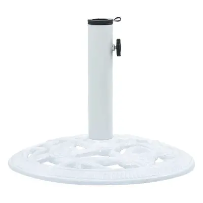 vidaXL Umbrella Base White 9kg 40cm Cast Iron Garden Parasol Stand Holder