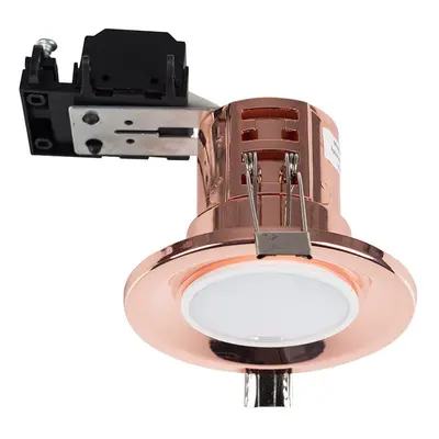 Pack of - Modern Fire Rated Polished Copper Effect GU10 Recessed Ceiling Downlight/Spotlights - 