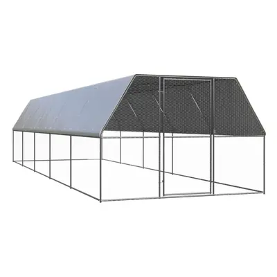 (3 x x m) vidaXL Outdoor Chicken Cage Galvanised Steel Hen House Chicken Run Multi Sizes