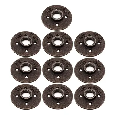 10pcs 3/4 Inch Black Malleable Iron Floor Flange Fitting Pipe NPT Antique Wall Flange Seat