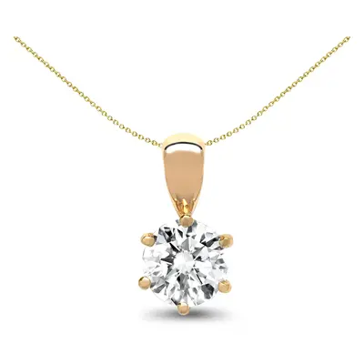 Jewelco London Ladies Solid 18ct Yellow Gold Claw Set Round G SI1 0.2ct Diamond Solitaire Charm 