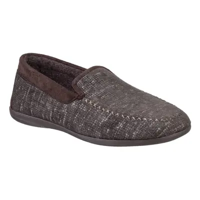 (12 UK, Brown) Cotswold Mens Stanley Moc Toe Full Slipper