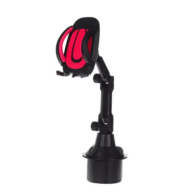 (Red) Car Phone Mount Gooseneck Bracket for inch Devices Rotation