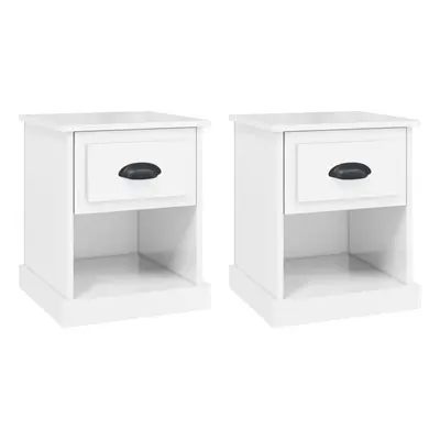 (high gloss white, pcs) vidaXL Bedside Cabinet Side Table Nightstand Side Cabinet Engineered Woo