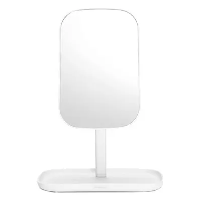 ReNew Adjustable Vanity Bathroom Mirror with Stand & Storage Tray (White) Non-Slip Tray for Make