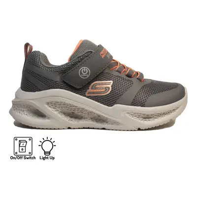 (4 (Adults')) S-Lights: Meteor-Lights | Charcoal/Orange | Childrens Light Up Trainers