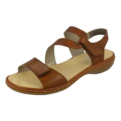 (UK 6.5, Brown) Ladies Rieker Stylish Strappy Sandals 659C7