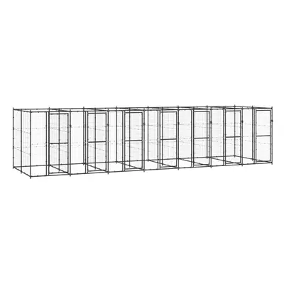 vidaXL Outdoor Dog Kennel Steel 16.94 m? Puppy Enclosure Patio Dog House Cage