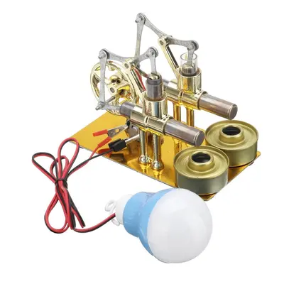 Mini Hot Air Stirling Engine Generator Double Cylinder Engine Model