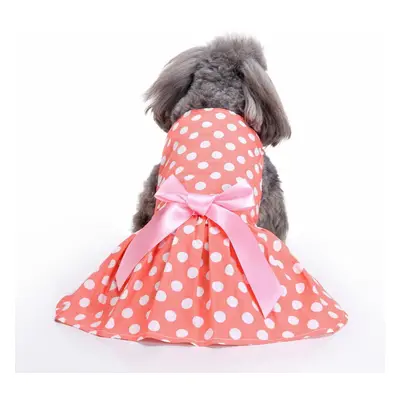 (L) Vintage Polka Pet Clothes for Dog Dress Vest Shirts