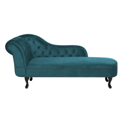 Left Hand Chaise Lounge Velvet Teal NIMES