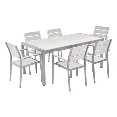 6 Seater Garden Dining Set VERNIO White