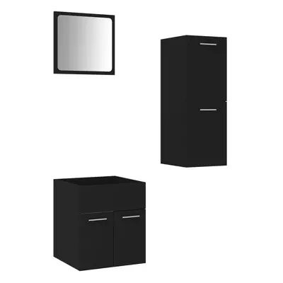 (black) vidaXL Bathroom Furniture Set Chipboard Wall Mirror Multi Sizes Multi Colors