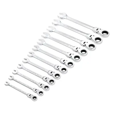 Draper 12PC FLEX HEAD RATCH SPANN SET 27733 HI-TORQÃ Metric Flexible Head Ratchet Combination S