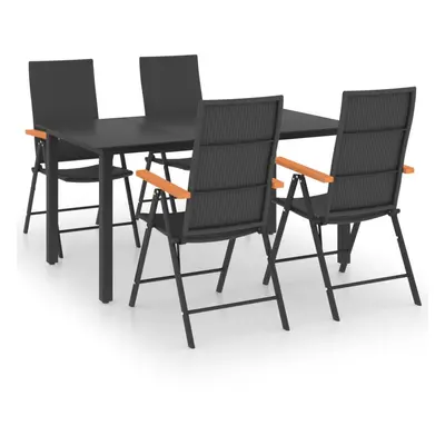 vidaXL Garden Dining Set Piece Black and Brown Outdoor Chairs and Table