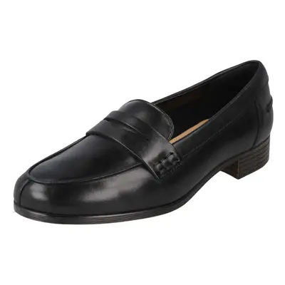 (Black, UK 5.5) Ladies Clarks Slip On Shoes Hamble Loafer - D Fit