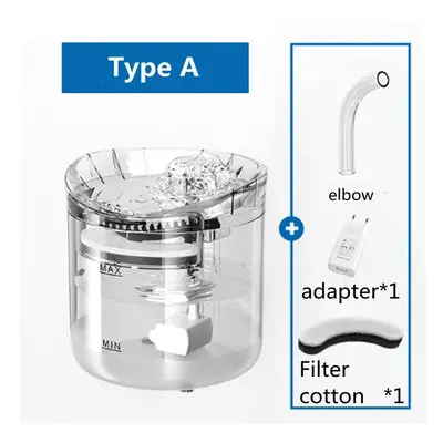 (EU, Type A) 1.8L Pet Water Dispenser Filter Autoxic Circulation Water Pet Fountain Water Flow M