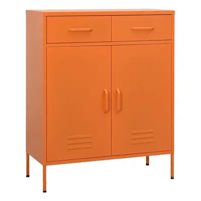 vidaXL Storage Cabinet Orange Steel Living Room Sideboard Cupboard Bookcase